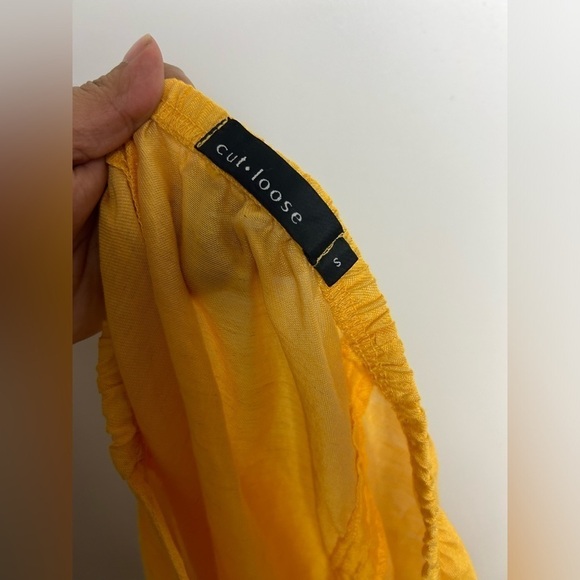 Cut Loose Baggies Linen Pull on minimalist boho adjustable Length cuffed skirt S - Picture 5 of 12